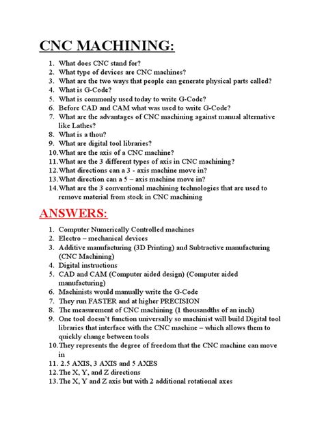 cnc manufacturing post test answers|cnc mid term flashcards.